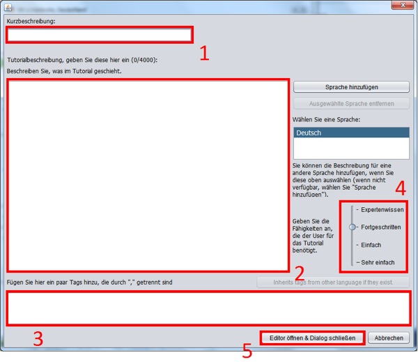 Create new tutorial