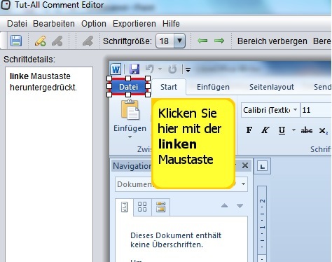 Mouse clicks are shown like this